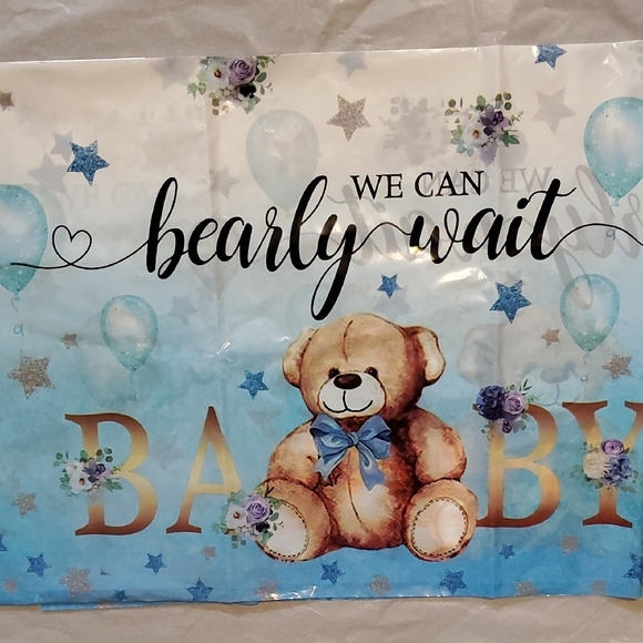 Baby Shower Tablecloth with Teddy Bear Design- Set Of 3 - Picture 1 of 1